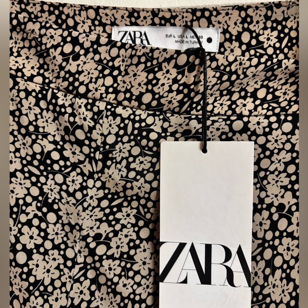 Zara Floral Midi Skirt size L - Picture 5 of 9